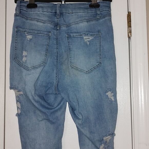 Rue21 Curvy  Super Distressed  High Rise Ankle Jeggings  Sz 8 - Picture 6 of 8